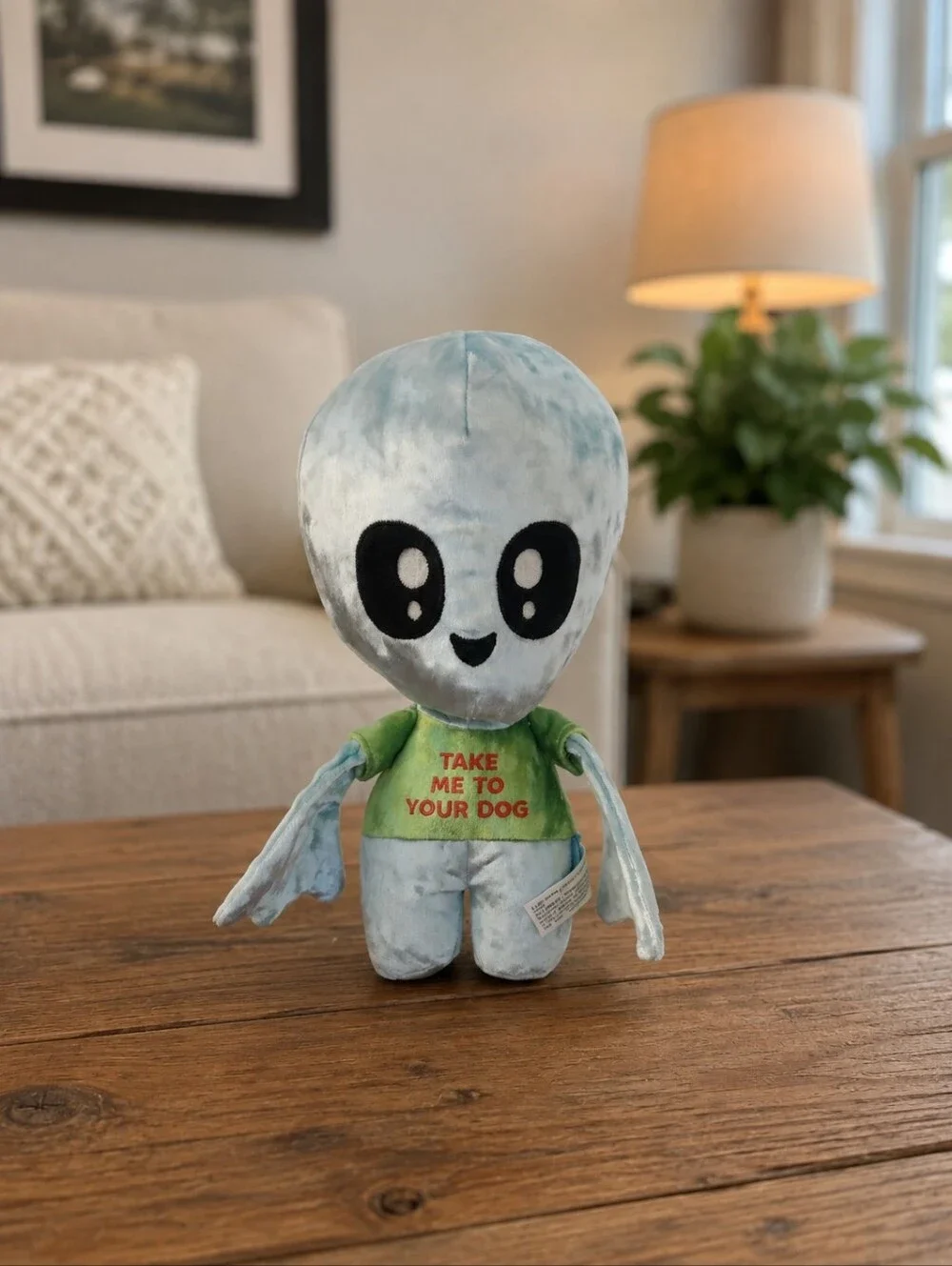 Bark Box UFO Alien Space Playlien Plush Squeak Toy Take Me To Your Dog - NWOT